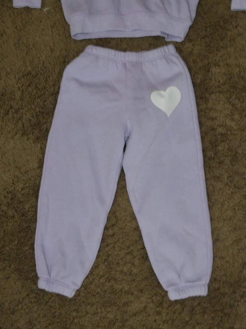 NWT $176 Girl's Sz 4 Matching SPRWMN Purple Heart Sweatshirt & Sweatpants Set